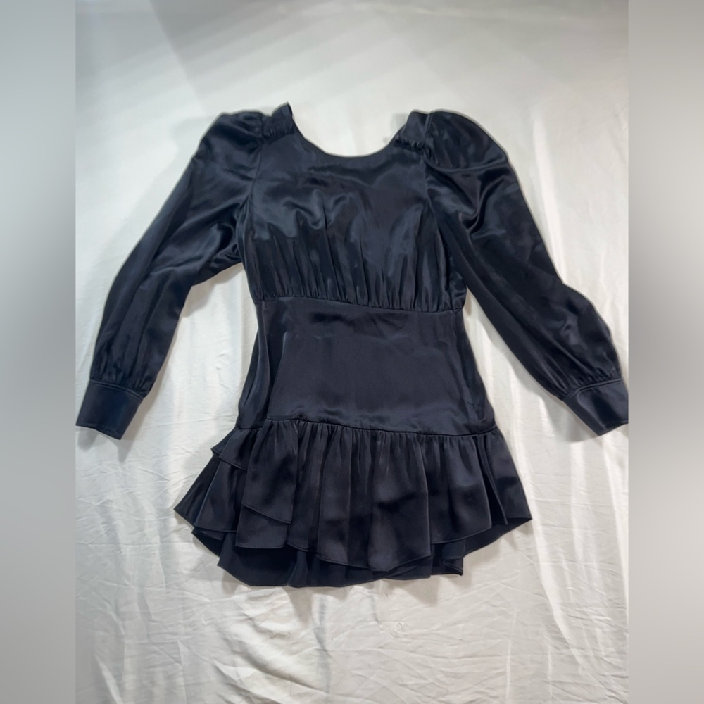 LoveShackFancy Black Satin Top
